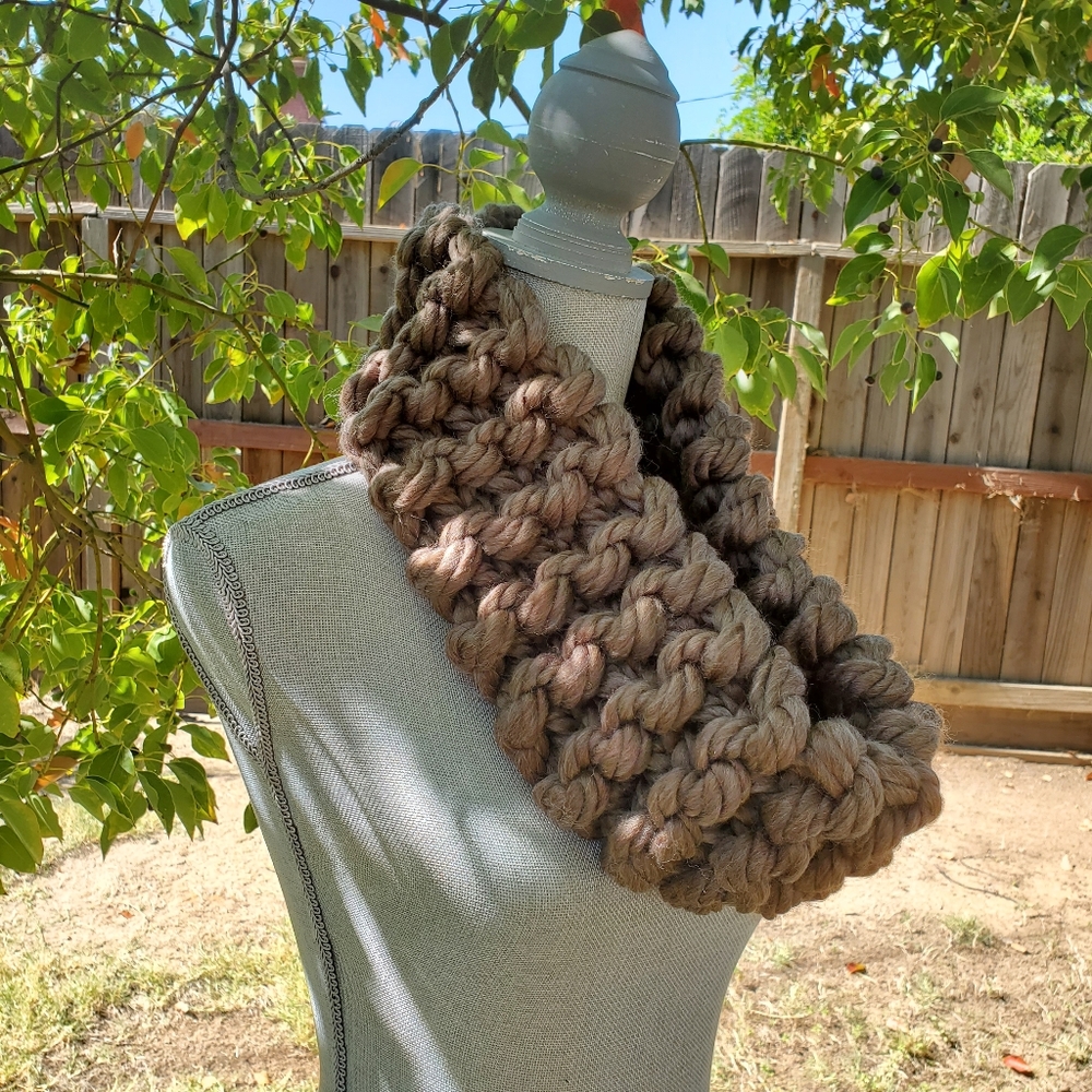 Handmade short infinity scarf